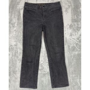 Lauren Jeans Co / Dark Gray Pinstripe Straight Stretch‎ Denim / Size 8